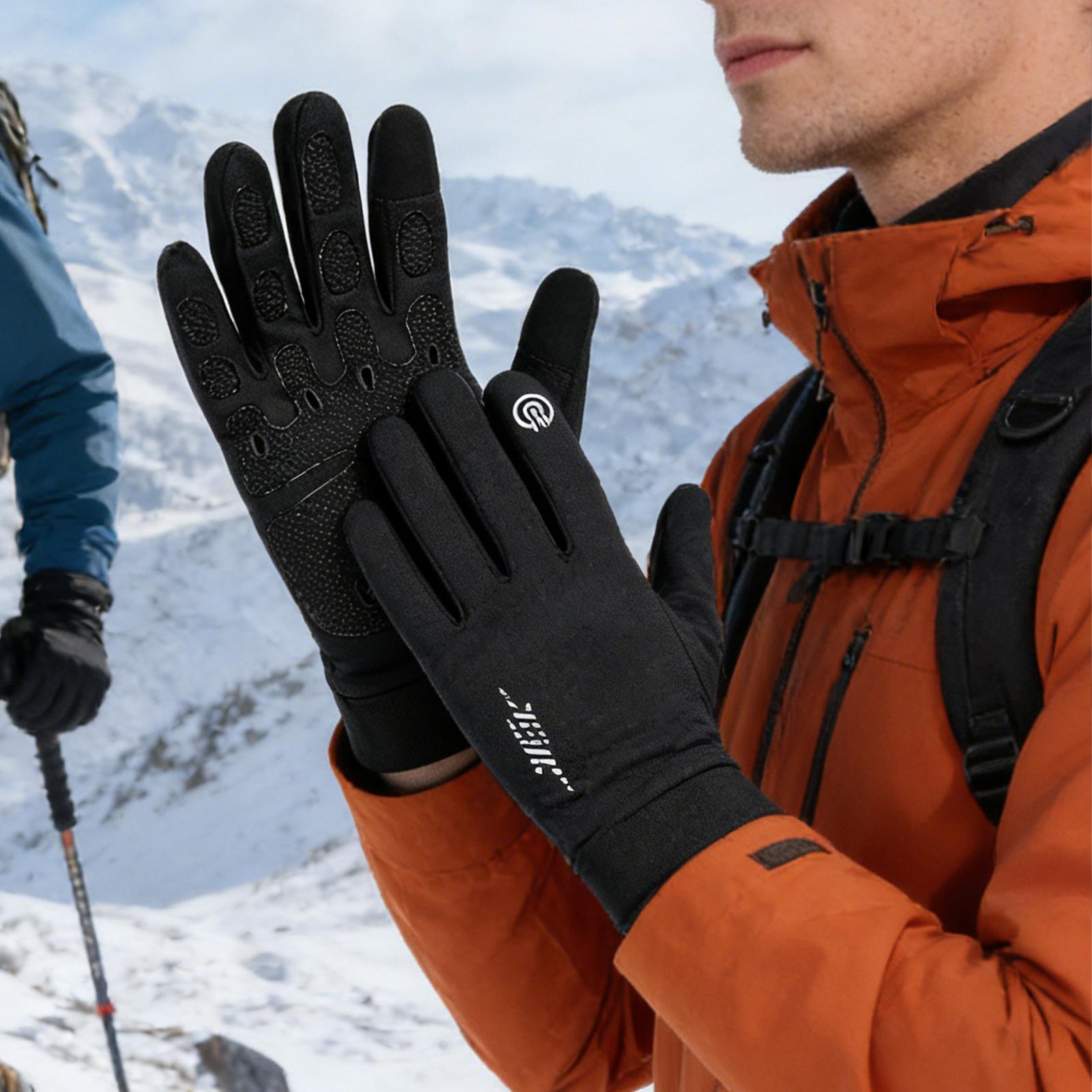 Running Gear In Snow - Warm Biking Gloves Full Finger Outdoor