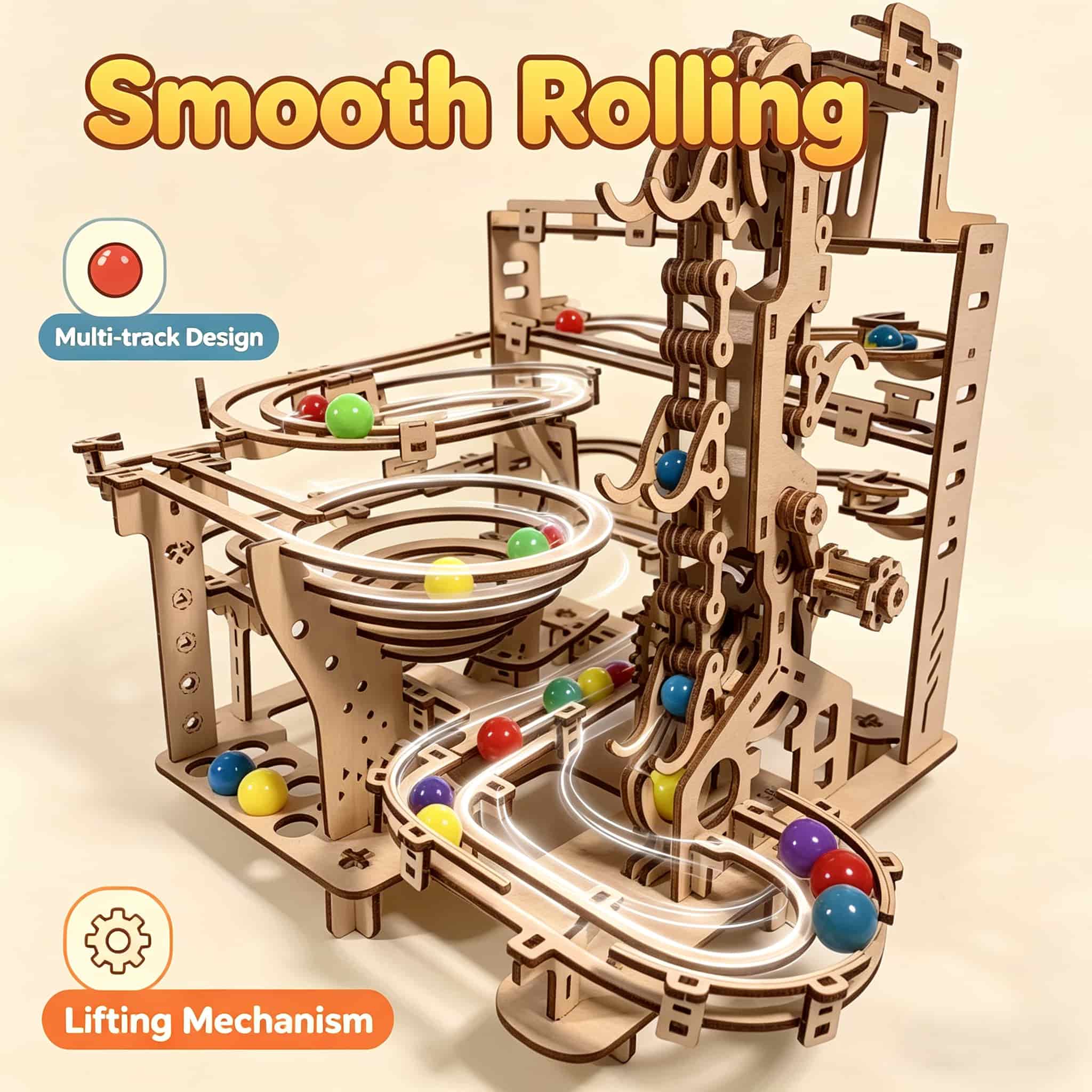 Mechanical Marble Run 3D Woode - огляд і ціна Running Gear Track
