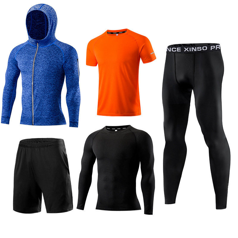 5-Piece Men's Fitness Clothes  - огляд і ціна Running Gear Autumn
