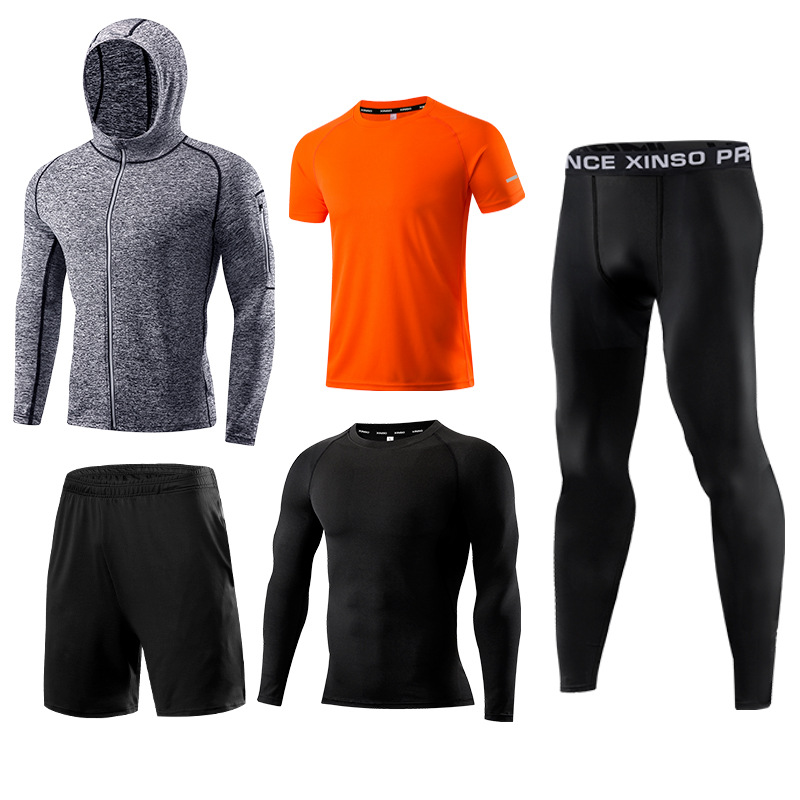 5-Piece Men's Fitness Clothes  - огляд і ціна Running Gear Autumn